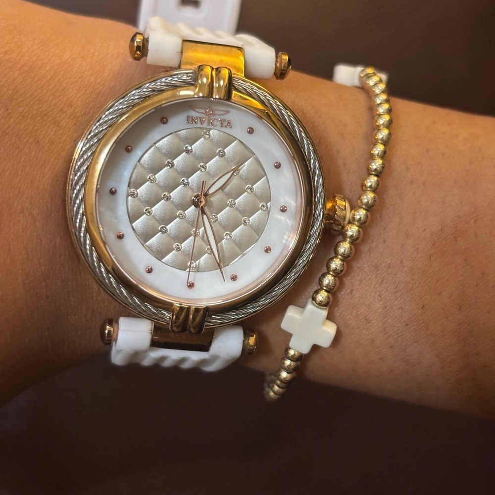 Invicta Gold and White Watch